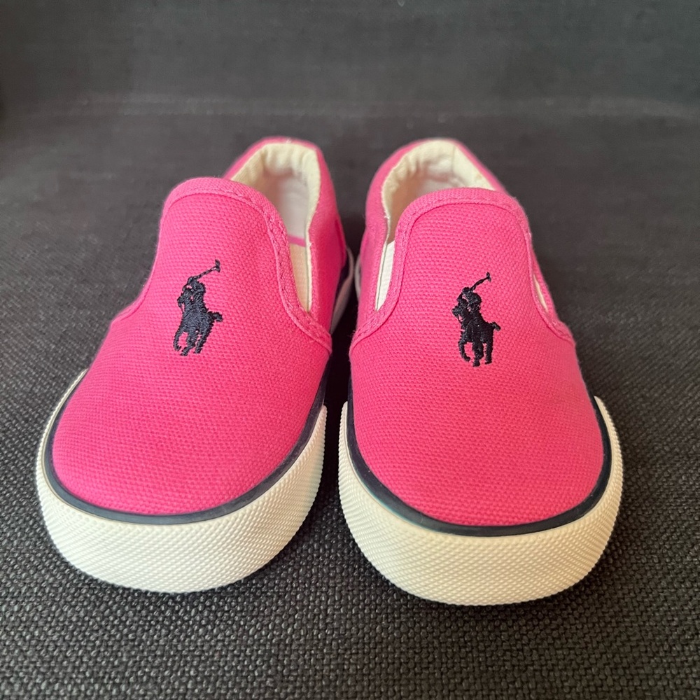 Toddler Girl Polo Sneakers - EXCELLENT CONDITION - Worn 1x - Size 4.5 - Picture 8 of 8